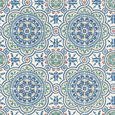 COLE & SON 117/8024.CS.0 PICCADILLY DENIM & ROUGE ON CHALK Wallpaper - Eade's Wallpaper