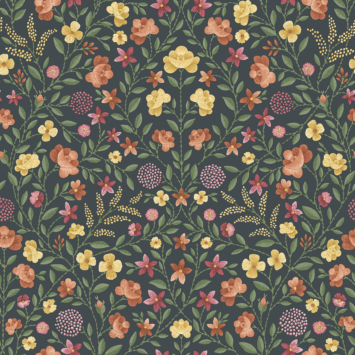 COLE & SON 118/13031.CS.0 COURT EMBROIDERY MARIGOLD Wallpaper - Eade's Wallpaper