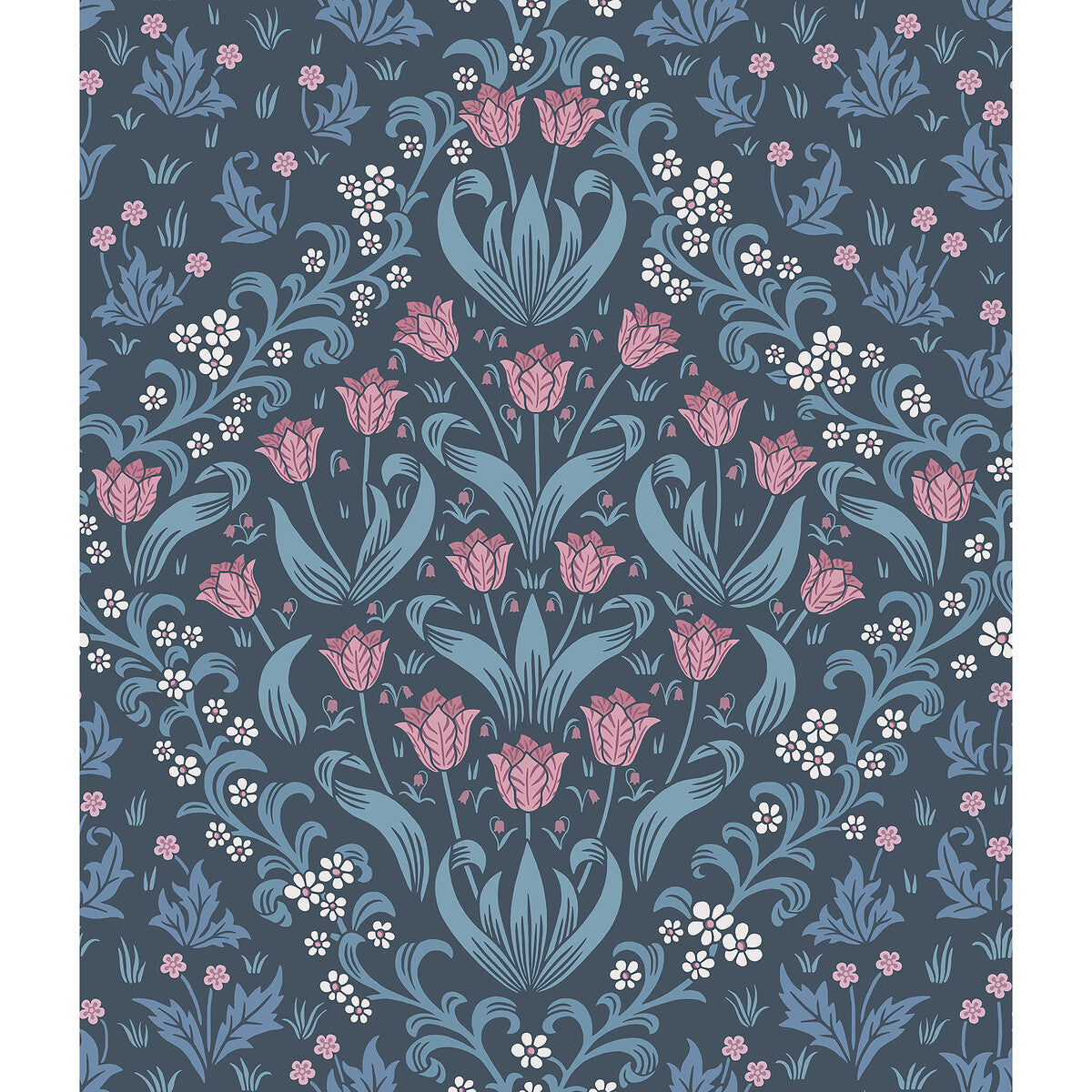 COLE & SON 118/2004.CS.0 TUDOR GARDEN FS&CBLU/MIDN Wallpaper - Eade's Wallpaper