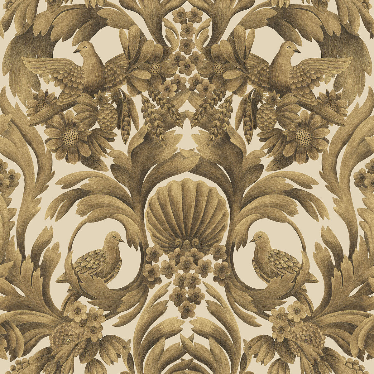 COLE & SON 118/9019.CS.0 GIBBONS CARVING MGLD/SAND Wallpaper - Eade's Wallpaper