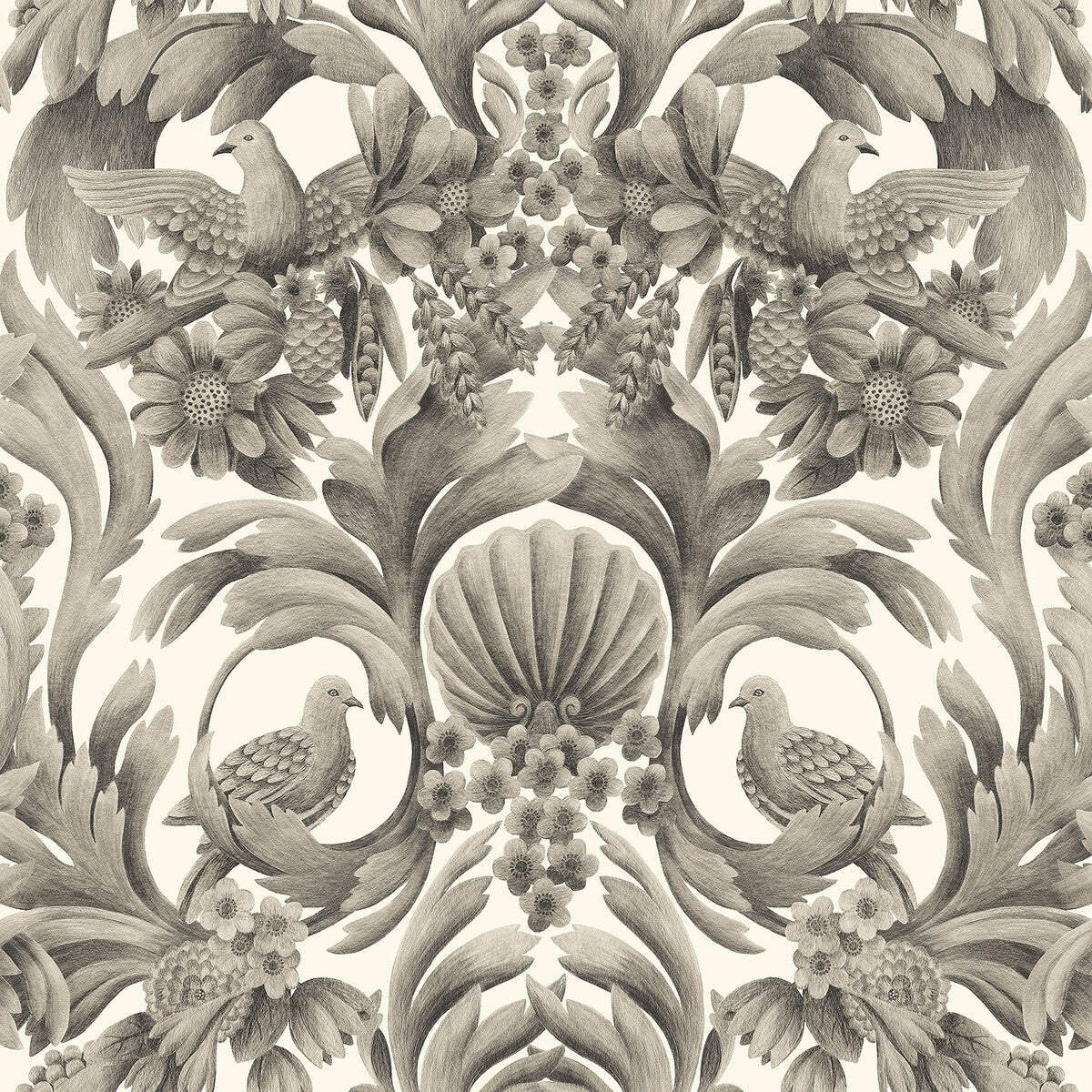 COLE & SON 118/9020.CS.0 GIBBONS CARVING SOOT/STON Wallpaper - Eade's Wallpaper
