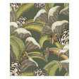 COLE & SON 119/1003.CS.0 HOOPOE LEAVES SPRING GREEN AND CORAL Wallpaper - Eade's Wallpaper