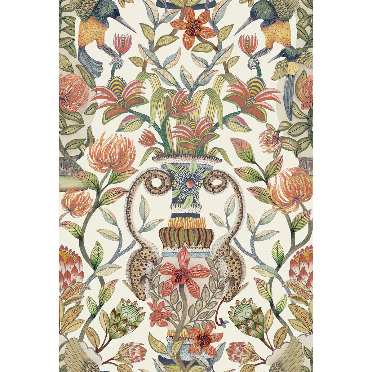 COLE & SON 119/10043.CS.0 PROTEA GARDEN OGRN&TNGRN/WHT Wallpaper - Eade's Wallpaper