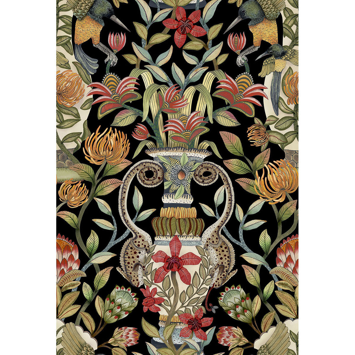 COLE & SON 119/10044.CS.0 PROTEA GARDEN OLV&RG/BLCK Wallpaper - Eade's Wallpaper