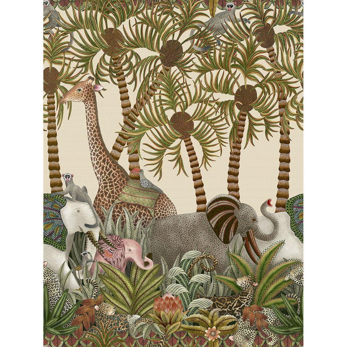 COLE & SON 119/11047.CS.0 LETABA MARCH GRASSCLOTH SPGRN&GNGR/CRM Wallpaper - Eade's Wallpaper