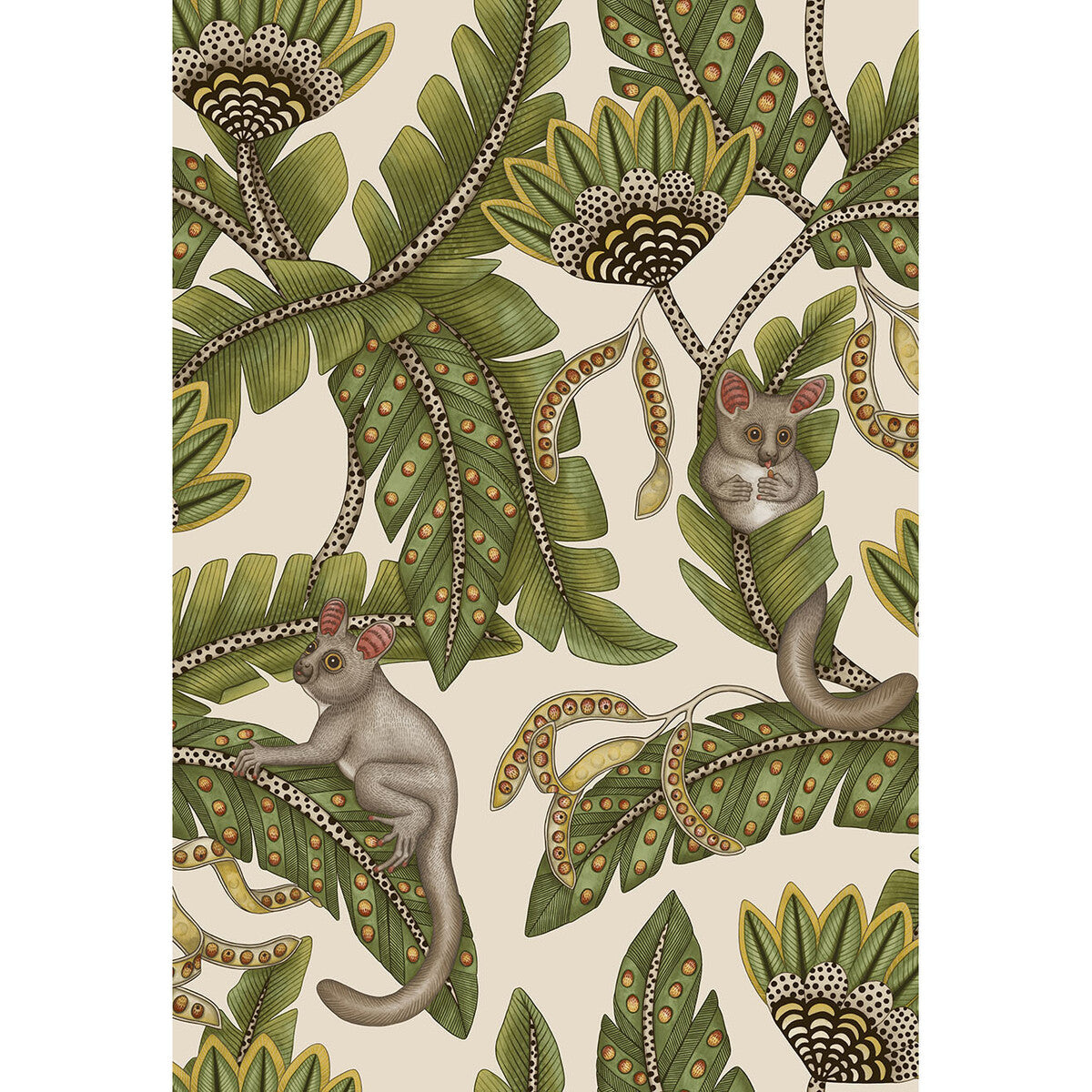 COLE & SON 119/7032.CS.0 BUSH BABY SPRGRN&MRGLD/STN Wallpaper - Eade's Wallpaper