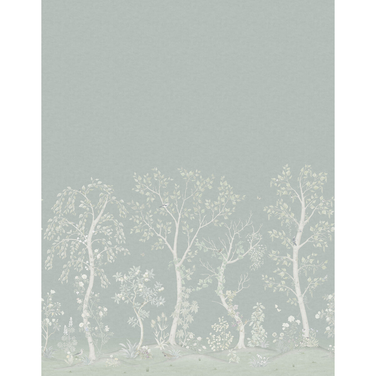 COLE & SON 120/6020S.CS.0 SEASONAL WOODS JADE / SAGE SILK Wallpaper - Eade's Wallpaper