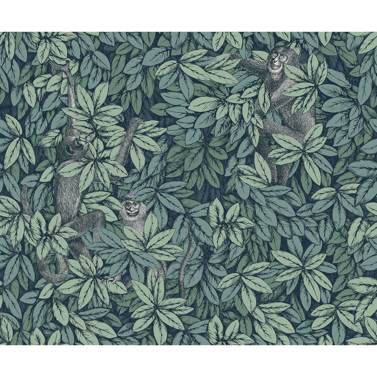 COLE & SON 123/10046.CS.0 FOGLIE E SCIMMIE VIRIDIAN Wallpaper - Eade's Wallpaper