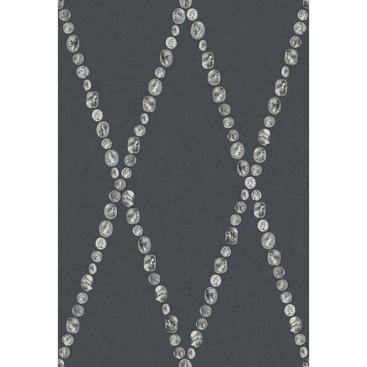 COLE & SON 123/4017.CS.0 CAMMEI SILVER ON INK Wallpaper - Eade's Wallpaper