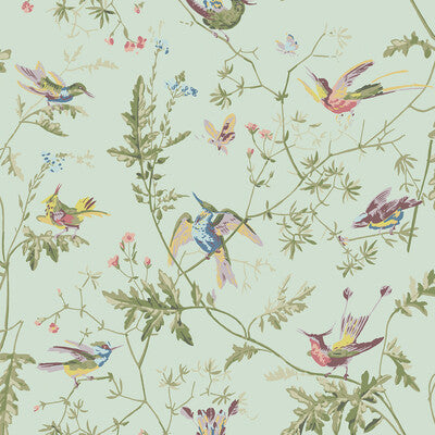 COLE & SON 124/1007.CS.0 HUMMINGBIRDS SPA/MULTI Fabric - COLE & SON SELECTION OF HUMMINGBIRDS