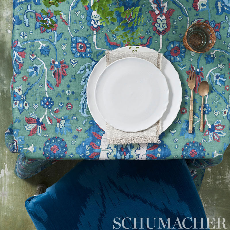 Schumacher 172793 JAHANARA CARPET in JADE Fabric - OTTOMAN C