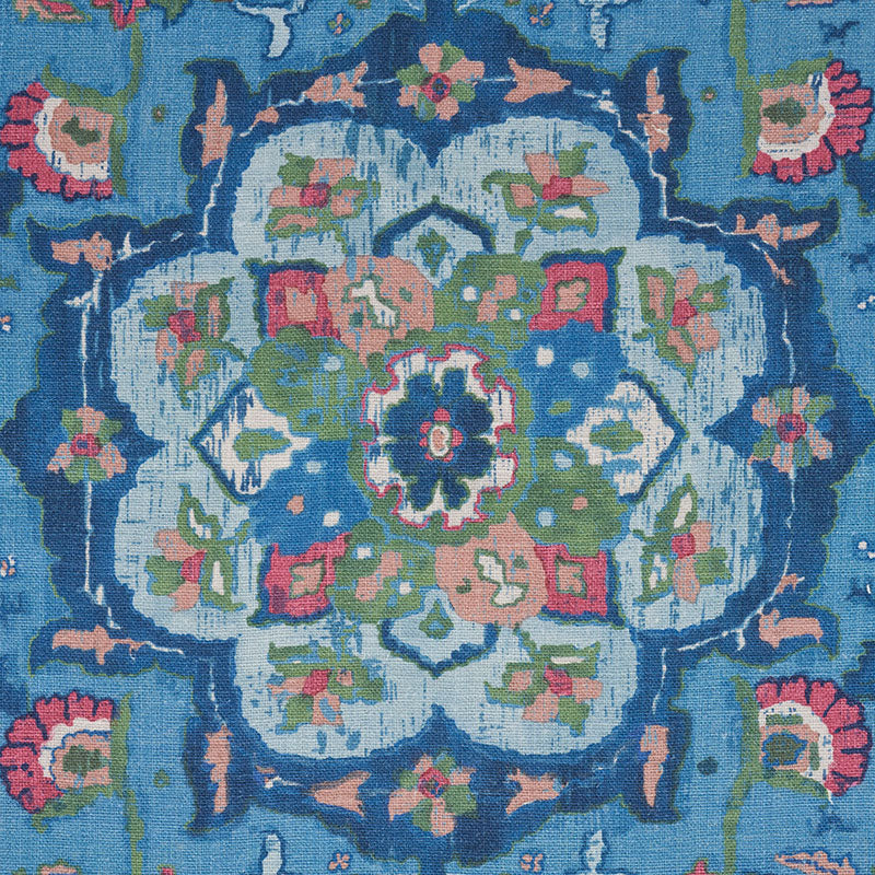 Schumacher 172794 JAHANARA CARPET in PEACOCK Fabric - OTTOMA