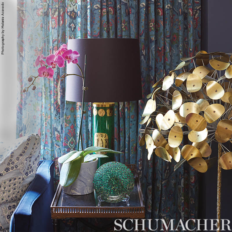 Schumacher 172794 JAHANARA CARPET in PEACOCK Fabric - OTTOMA