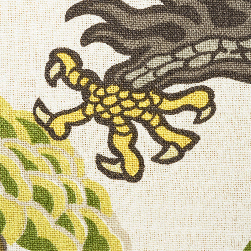 Schumacher 173279 CHIANG MAI DRAGON in CITRUS Fabric - EXUBE