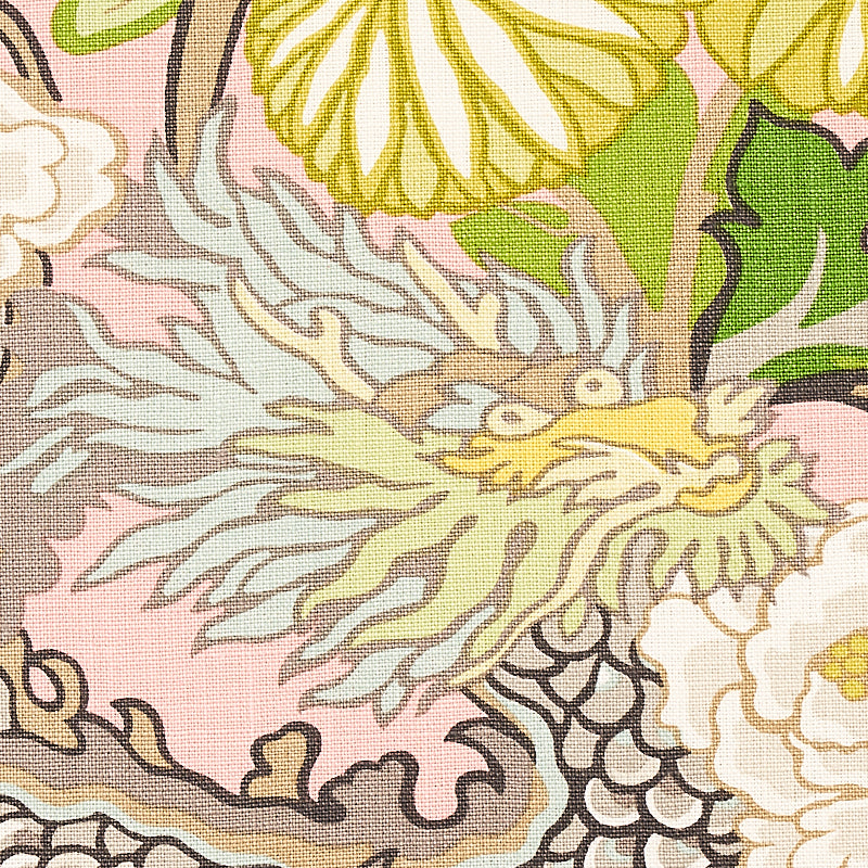 Schumacher 173280 CHIANG MAI DRAGON in BLUSH Fabric - EXUBER