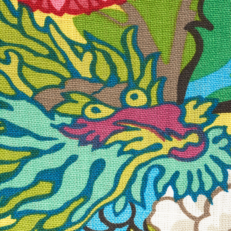 Schumacher 173281 CHIANG MAI DRAGON in YELLOW Fabric - EXUBE