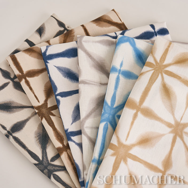 Schumacher 175380 ANDROMEDA LINEN in INDIGO Fabric - AU NATU