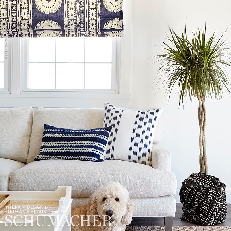 Schumacher 175841 BORA BORA PRINT in MARINE Fabric - MARY MC