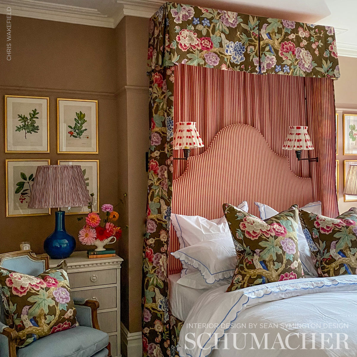 Schumacher 175870 BERMUDA BLOSSOMS in COCOA Fabric - MARY MC
