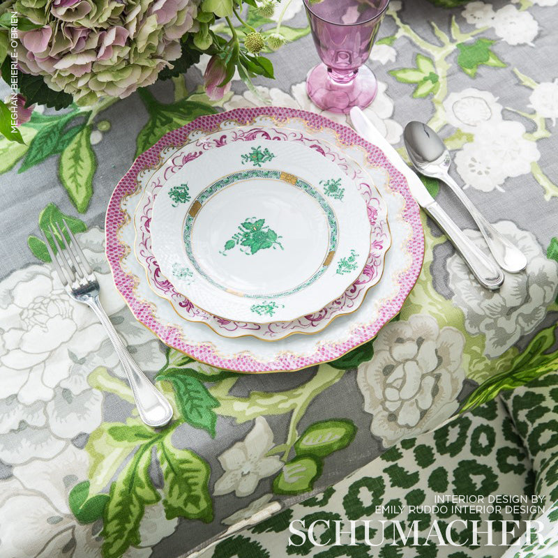 Schumacher 175872 BERMUDA BLOSSOMS in SLATE Fabric - MARY MC