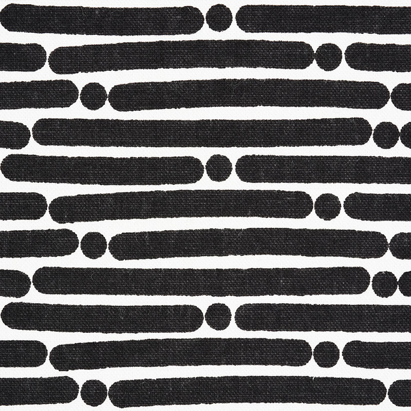 Schumacher 177105 DOT DASH in BLACK Fabric - STUDIO BON