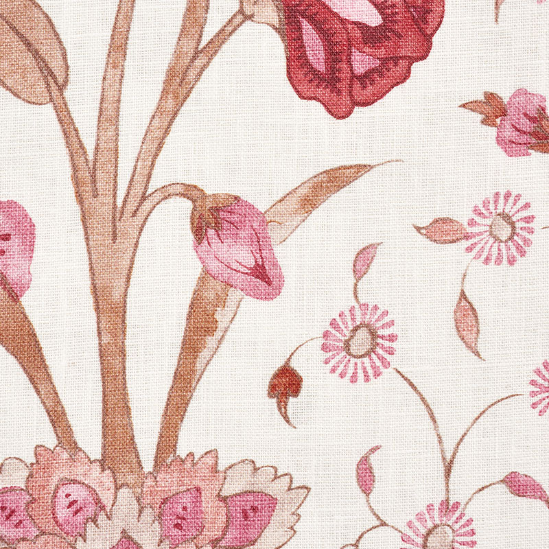 Schumacher 178332 KHILANA FLORAL in ROSE Fabric - PALAMPORE