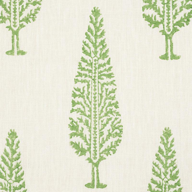 Schumacher 178511 JUNIPER BLOCK PRINT in GREEN Fabric - PALA