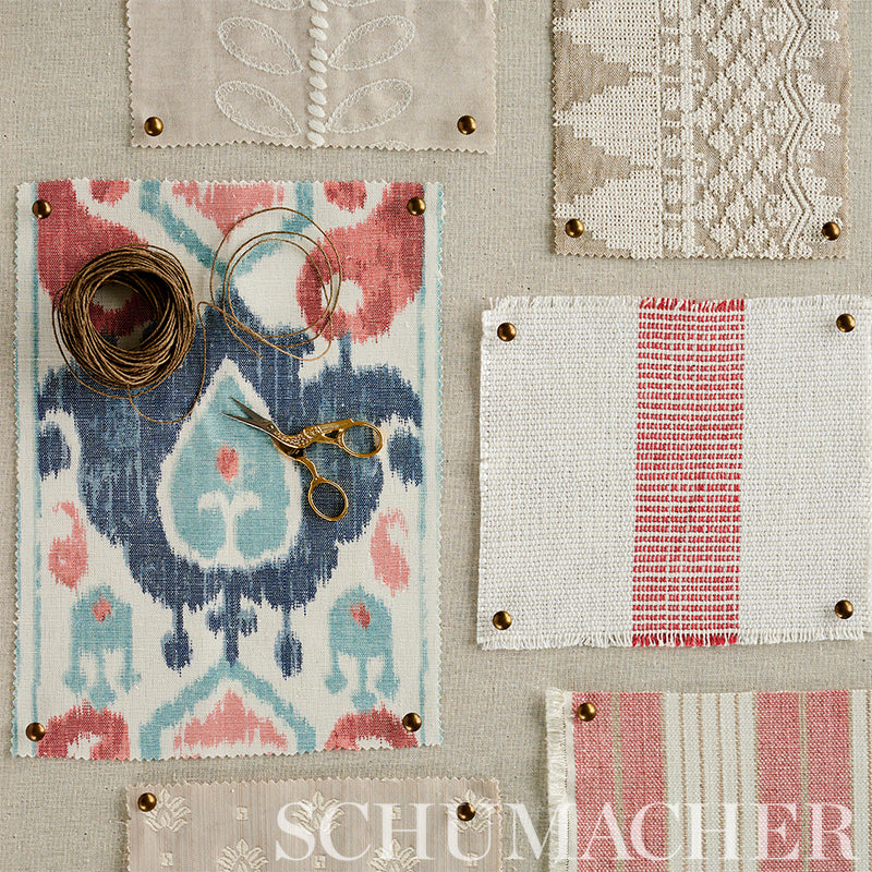 Schumacher 179052 ELIZIA IKAT in ROSE & INDIGO Fabric - NEW