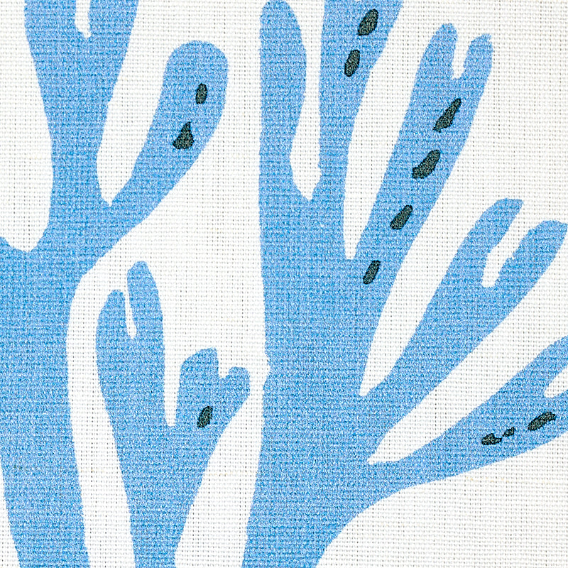 Schumacher 179100 CORAL in BLUE Fabric - MOLLY MAHON