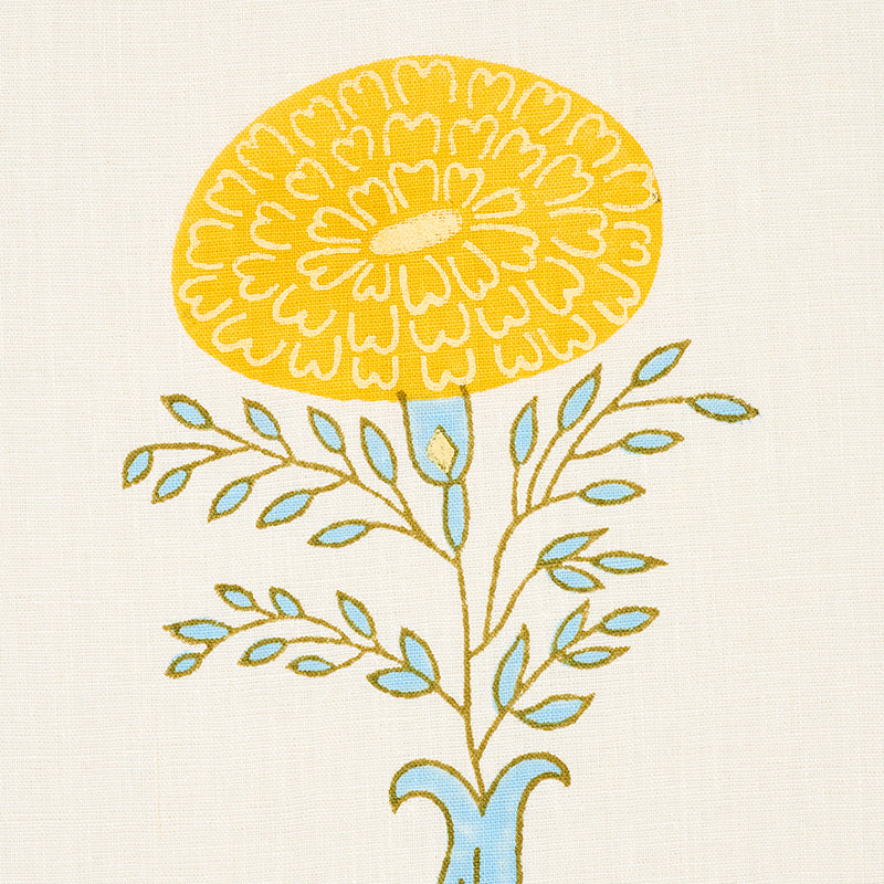 Schumacher 179320 MARIGOLD HAND BLOCK PRINT in YELLOW Fabric