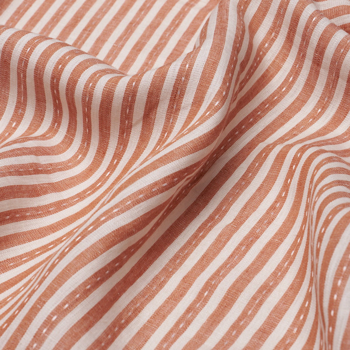 Schumacher 180595 MATHIS TICKING STRIPE in SPICE Fabric - A