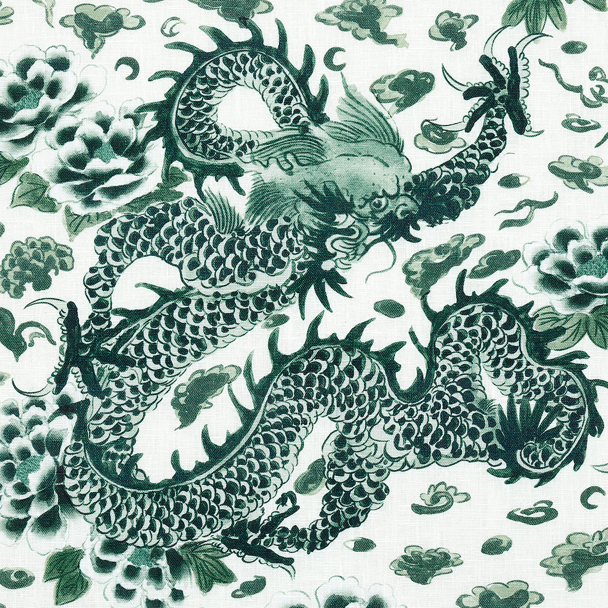 Schumacher 181031 EMPRESS DRAGON in EMERALD Fabric - MARY MC