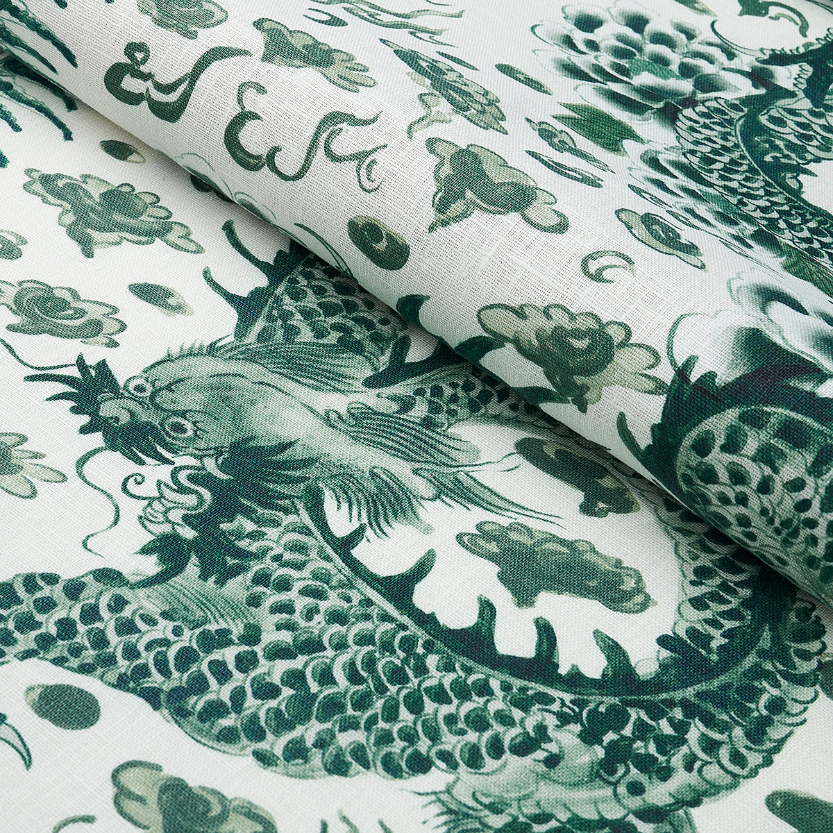Schumacher 181031 EMPRESS DRAGON in EMERALD Fabric - MARY MC