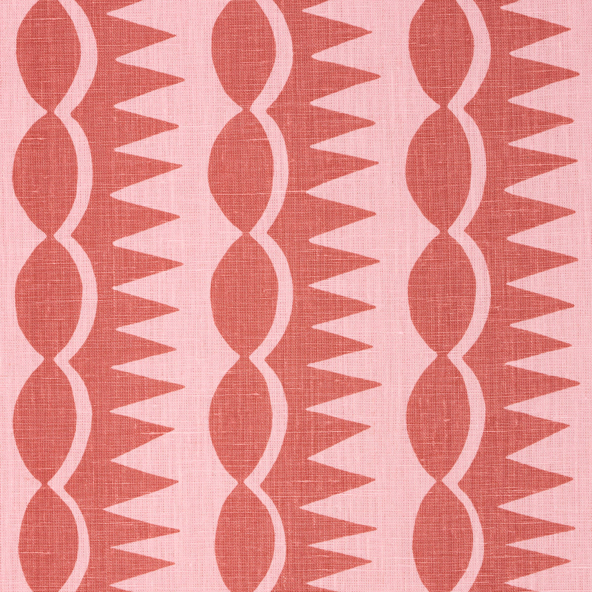 Schumacher 181531 DAGGER STRIPE in RED ON PINK Fabric - DRUS