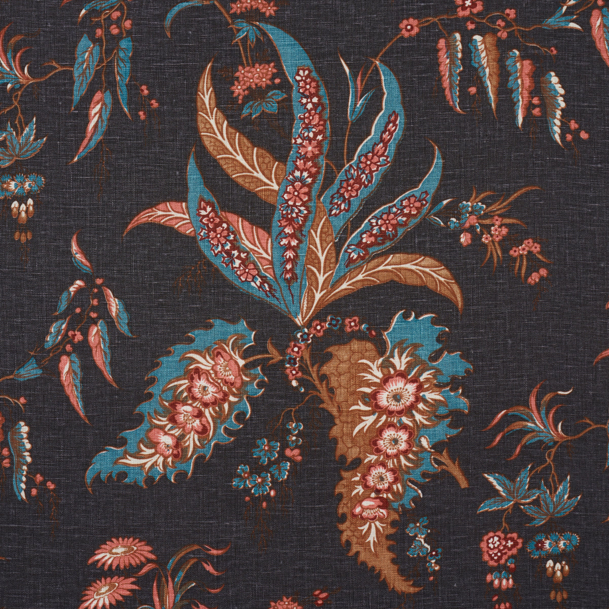 Schumacher 181732 APOLLINE BOTANICAL in ROUGE & NOIR Fabric