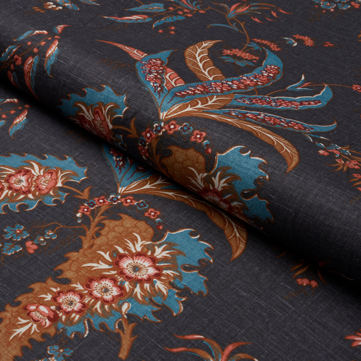 Schumacher 181732 APOLLINE BOTANICAL in ROUGE & NOIR Fabric