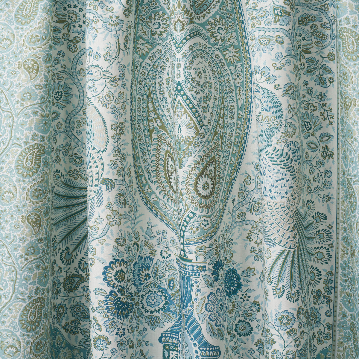 Schumacher 181821 COLMERY PAISLEY PANEL in PEACOCK Fabric -
