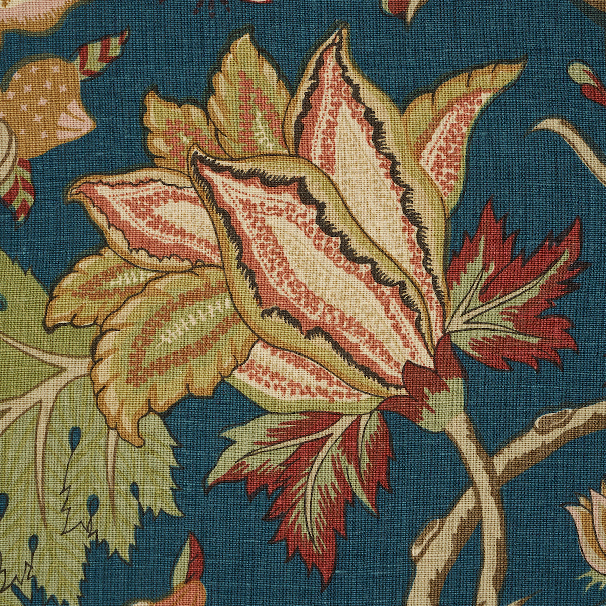 Schumacher 181881 DARSY TREE OF LIFE in PEACOCK Fabric - PER