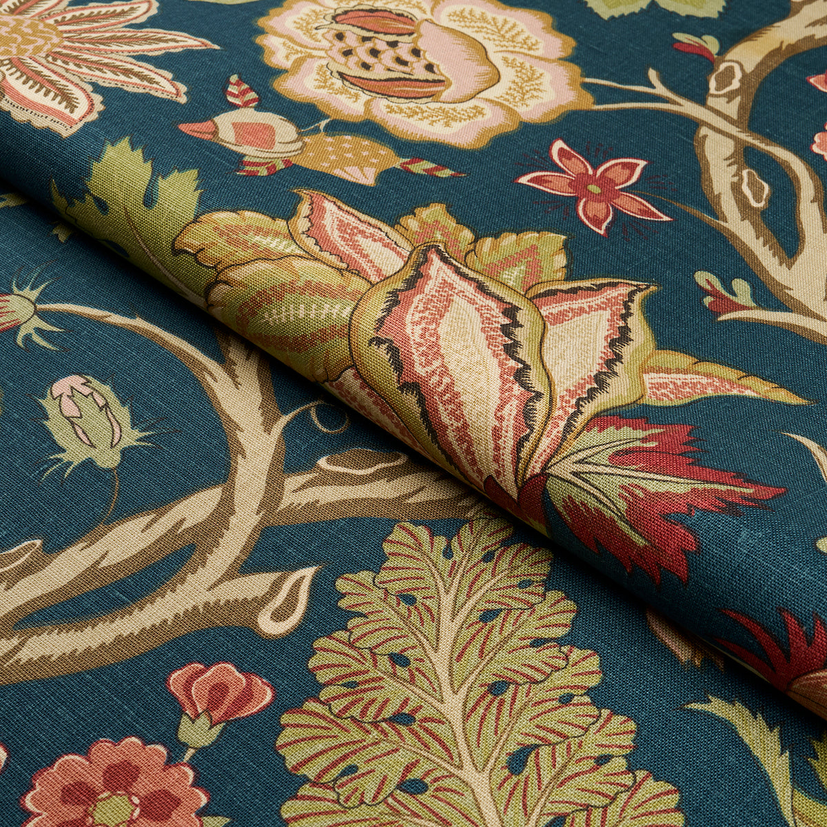 Schumacher 181881 DARSY TREE OF LIFE in PEACOCK Fabric - PER