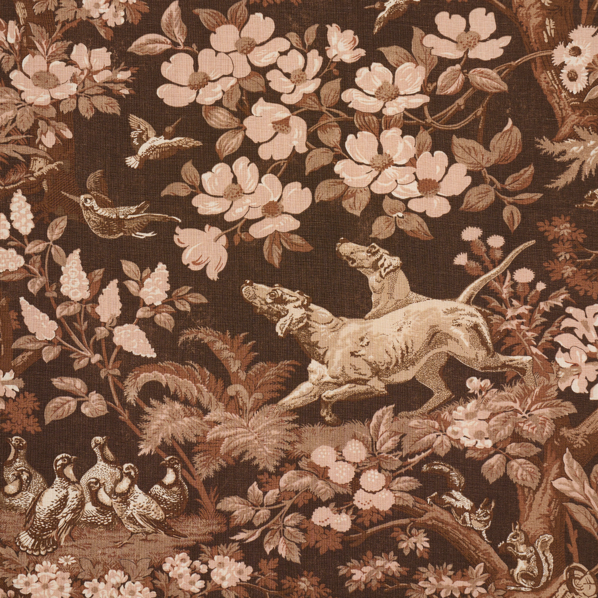 Schumacher 182260 HOUND MEADOW in SEPIA Fabric - A COUNTRY L