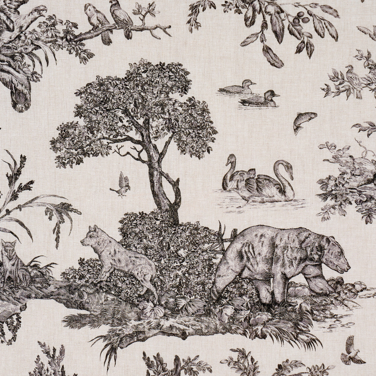 Schumacher 182270 WESTERN TOILE in CARBON Fabric - A COUNTRY