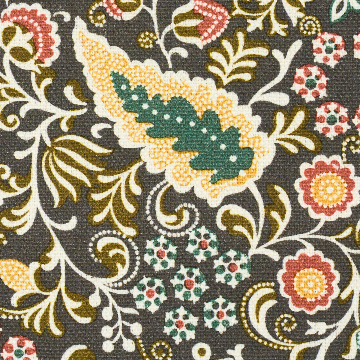 Schumacher 182430 PEGGY PAISLEY in GRAPHITE Fabric - ASHBURY