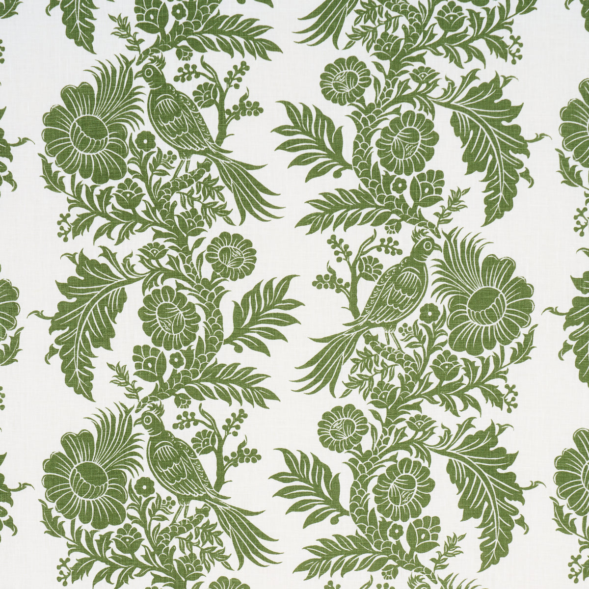 Schumacher 182530 RAVEN WOODS in GREEN Fabric - MARIE-ANNE O