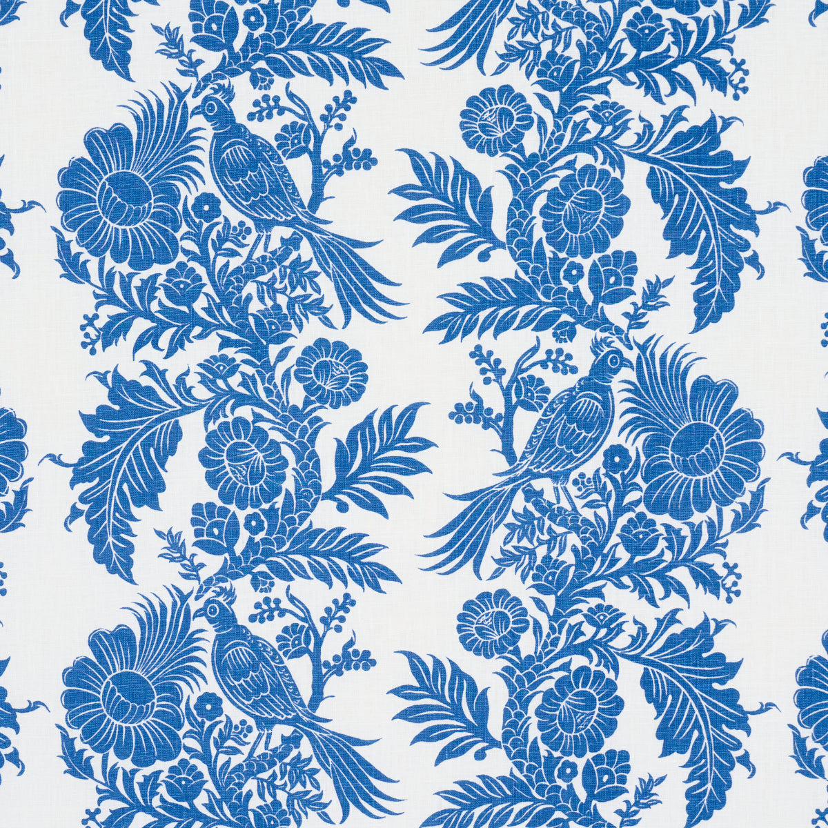 Schumacher 182531 RAVEN WOODS in BLUE Fabric - MARIE-ANNE OU