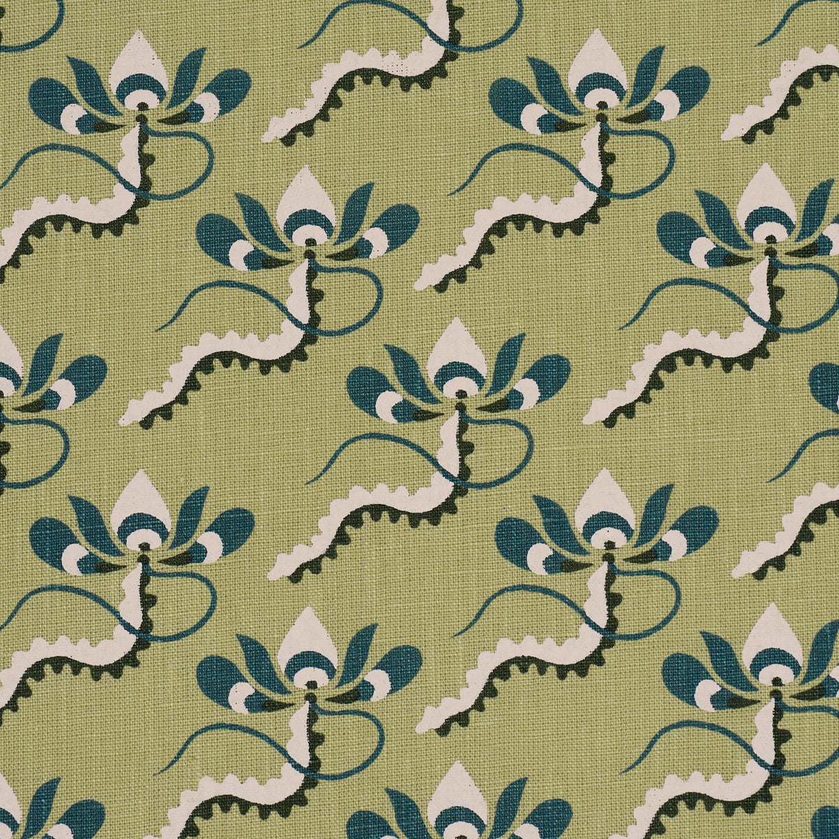 Schumacher 182610 BOMBAY RAINBOW in LEAF Fabric - LAURA GONZ