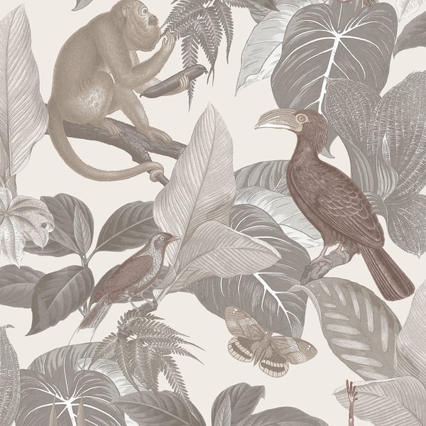 Galerie 18501 Silver Grey Tropical Life - Eade's Wallpaper