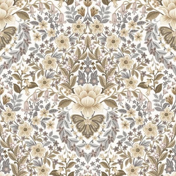 Galerie 18516 Beige Floral Damask - Eade's Wallpaper