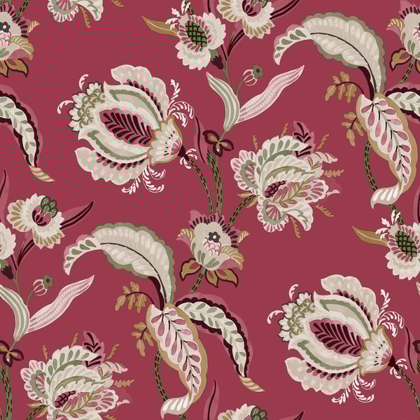 Galerie 18554 Red Abstract Floral - Eade's Wallpaper