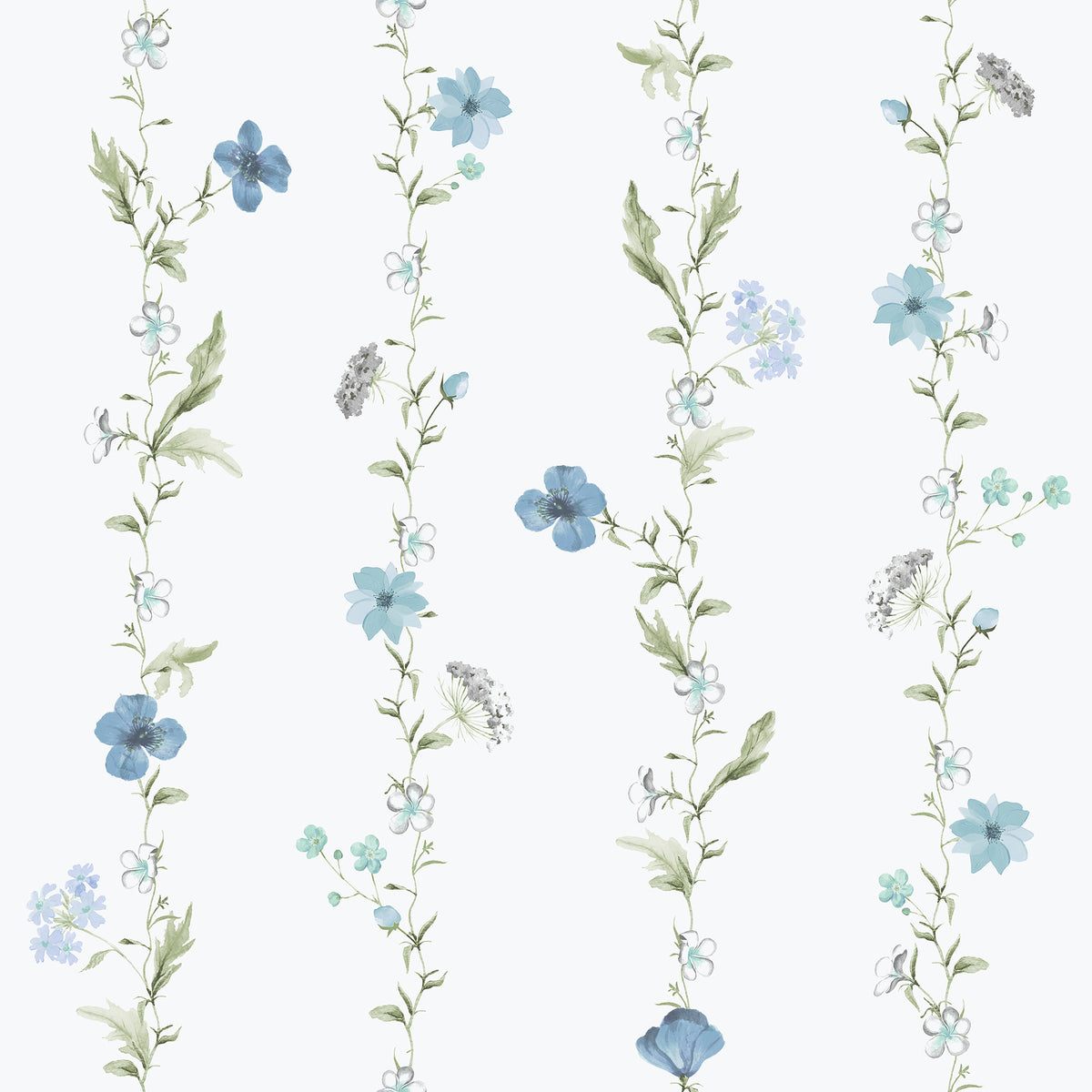 Galerie Spring Blossom Vertical Garden Blue Wallpaper 1902-1