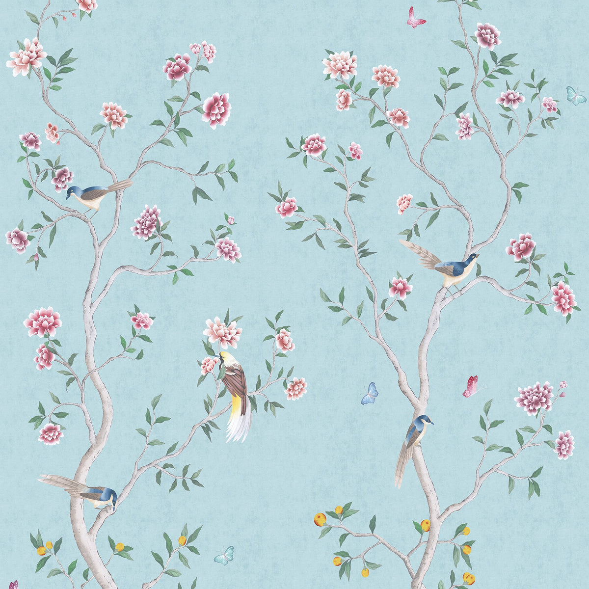 Galerie Spring Blossom Chinoiserie Blue Mural 1911-1